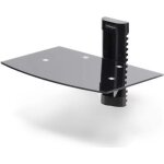 Startech �tag�re av murale flottante noir verre tremp�