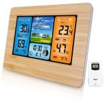 Station mto numrique sans fil avec capteur extrieur, thermomtre intrieur et extrieur avec temps, ...
