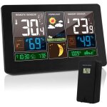 Station m�t�o thermom�tre hygrom�tre barom�tre int�rieur ext�rieur avec capteur led ecran, r�tro - �clairage ...
