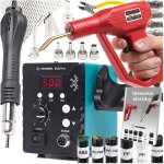 Station de soudage  air chaud techrebal 858d pro + lot de 6 classeurs + buses + filet + agrafeuse