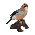 Statue d'oiseau geai sur un tronc - l 13, 8 x p 8, 9 x h 16, 2 cm - polyr�sine - livraison gratuite