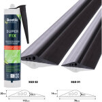 Steigner - seuil de porte garage avec colle de montage en epdm, 4 m, 14 mm x 78 mm, sgd01