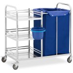 Steinberg systems - chariot  linge pour htel, acier, 3 tagres, conteneur, panier, 88 x 44 x 87 cm ...