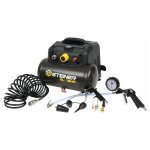 Steiner - compresseur portable 6l 1. 6cv sans huile + kit pneumatique 12 pices