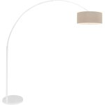 Steinhauer - lampadaire lampadaire arc lampe de salon lin gris blanc h 180 cm