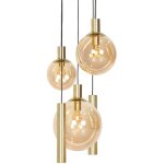 Suspension lampe de salle � manger lampe � suspendre boules de verre 5 flammes laiton, m�tal, 2x g9 led ...