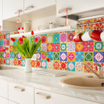 Sticker mural carrelage adh�sif cuisine salle de bain - 24 stickers carrelages azulejos fililana - 24stickers1 ...