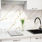 Sticker mural carrelage adh�sif cuisine salle de bain - 24 stickers carrelages marbre de naxos - 24stickers15x ...