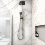 Sticker mural carrelage adhsif cuisine salle de bain - 30 stickers carreaux de ciment marbre blanc de ...