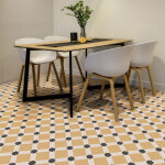 Stickers sol anti - drapant avec protection - carrelages mosaque vintage - 1 sticker de 60x100cm