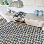 Stickers sol anti - drapant avec protection - carrelages mosaque - 1 sticker de 60x100cm