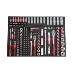 Stier jeu de douilles 1 / 4  3 / 8  1 / 2  179pcs dans un plateau en mousse tendre (eva), carr� creux, ...