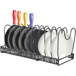 Stockage de casseroles, porte - casseroles support en mtal rangement cuisine avec 10 compartiments rglables ...