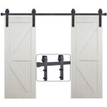 2, 0m quincaillerie kit de rail suspendu porte coulissante double porte j forme ensemble industriel hardware ...
