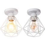 Stoex lot de 2 plafonnier industrielle vintage design r�tro cage en m�tal fer forge, suspension luminaire ...