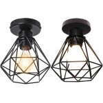 Stoex lot de 2 plafonnier industrielle vintage design r�tro cage en m�tal fer forge, suspension luminaire ...