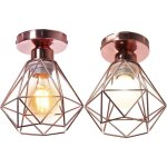 Stoex lot de 2 plafonnier industrielle vintage design r�tro cage en m�tal fer forge, suspension luminaire ...