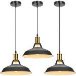 Stoex 3pcs suspension luminaire vintage m�tal 27cm, lustre plafonnier industriel lampes e27 corde ajustable ...