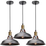Stoex 3pcs suspension luminaire vintage métal 27cm, lustre plafonnier industriel lampes e27 corde ajustable ... Stoex 3pcs suspension luminaire vintage métal 27cm, lustre plafonnier industriel lampes e27 corde ajustable ...
