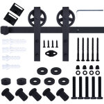 Stoex - 5ft / 150cm systeme porte coulissante quincailleri kit de rail pour porte coulissante ensemble ...