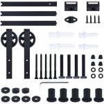 Stoex - 6, 6ft / 200cm systeme porte coulissante quincailleri kit de rail pour porte coulissante ensemble ...