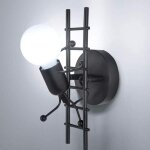 Stoex applique murale interieur petit homme fer, lampe murale moderne design cr�ative escalade humano�de ...