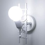 Stoex applique murale interieur petit homme fer, lampe murale moderne design cr�ative escalade humano�de ...