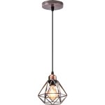 Stoex lustre suspension industriel en m�tal laiton rouge , luminaire style vintage design forme cage ...