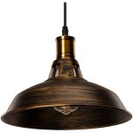 Stoex ? lustre suspension industrielle vintage e27 led ? abat - jour en laiton ? corde ajustable 100 ...