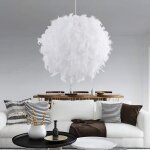 Stoex lustre suspension en plumes 30 cm e27 40w blanc pour salon, chambre de votre fille ou gar�on