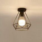 Stoex plafonnier industrielle retro en mtal cube fer noir, suspension luminaire pour salon chambre caf ...