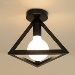 Stoex plafonnier industrielle retro en m�tal cube fer noir, suspension luminaire pour salon chambre caf� ...