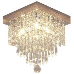 Stoex ? plafonnier moderne en cristal carr� ? lustre industriel en fer et cristal ? �clairage 220v e14 ...