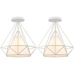 Stoex plafonnier r�tro cage forme diamant 25cm, style industriel vintage en m�tal fer, luminaire ampoules ...