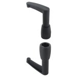 Store menuiserie - embout long, haut et bas, noir, composite, pour espagnolette de volet battant