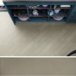 Eiffel art construction - carrelage sol / mur pose baton rompu chevron uni vert kaki mate stromboli evergreen( ...
