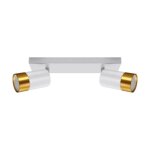 Struhm - plafonnier 2 spots orientables blanc et or pour ampoule gu10 - silamp Struhm - plafonnier 2 spots orientables blanc et or pour ampoule gu10 - silamp