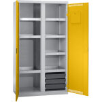 Stumpf - armoire d'environnement bp - 5 gris clair / jaune de s�curit� + 7 bacs de r�tention + 3 tiroirs ...