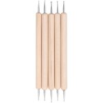 Stylet de tra�age � double extr�mit�, 5 pi�ces, stylos d'indentation en acier inoxydable de h�tre pour ...