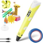 Stylo 3d enfant, stylo d?impression 3d avec filament lcd contrle de la temp�rature d'impression jaune ...