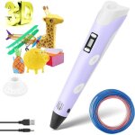 Stylo 3d enfant, stylo d?impression 3d avec filament lcd contr�le de la temp�rature d'impression mauve ...