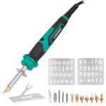 Stylo  bois - fer  souder - 30w - kit pyrogravure - 8 pointes  bois - 3 pointes  souder - 2 pochoirs ...