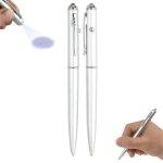 Stylo � encre invisible avec lampe uv pour messages secrets, d�tection de faux billets et cadeaux d'anniversai ...