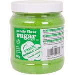 Sucre barbe � papa color� vert au go�t bubble gum 1kg