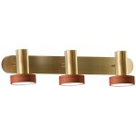 Sulion - rampe de salle de bain avec spots led 3x5w laiton / bois ip23