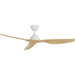 Sulion - ventilateur de plafond moteur dc pour ext�rieur 132cm blanc / bois clair ip44