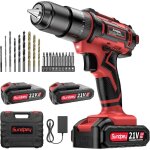 Sundpey perceuse visseuse sans fil - 21v visseuse devisseuse sans fil avec 2 batteries 2, 0ah, 45nm perceuse ...