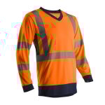 T - shirt de travail manches longues haute visibilit� suno - orange fluo l - 48 / 50