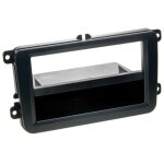 Support autoradio 1din compatible avec seat leon vw golf 5 golf 6 skoda octavia - noir - avec vide - ...