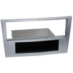 Support autoradio compatible avec opel corsa d astra h zafira ap04 - argent - avec vide poche